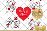 Mickey and Minnie Valentines SVG Bundle - Valentines Day SVG - Mickey Valentine - Minnie Valentine