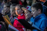 Young people singing at Lancashire Encounter Festival.