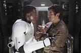 Finn (John Boyega) and Poe Dameron (Oscar Isaac) in Star Wars: Episode VII — The Force Awakens.