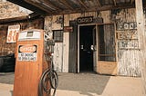 An old abandoned gas station.