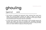 Ghouling, A Trend Of Unspeakable Cruelty