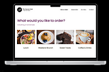 Creating an online presence including click & collect user flow for a local café