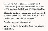 The Message That Changed Lives — Now It’s Your Turn to Read It