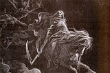 La Mort, sur le cheval pâle. Gravure de Gustave Doré (1865).