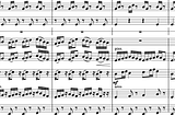 A section from a musical composition. It contains notes for various instruments.
