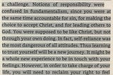 A photo of a paragraph of text about taking responsibility of all aspects of our lives from the book Leaving The Fold by Marlene Winell.