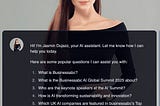 Say hello to Jasmin Dujazz Businessabc AI Global Summit HumanAI Agent