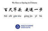 We Have a Saying in Chinese Series #036: 百尺竿头,更进一步