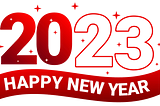 Image of 2023 with Happy New Year written under it