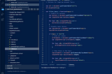 Screenshot of Visual Studio Code. Showing JavaScript code for creating a content management system.