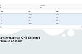 Get Interactive Grid Selected Value in an Item in Oracle APEX