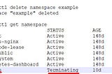 Kubernetes delete a terminating namespace