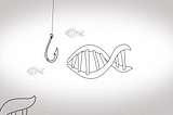 DNA as a fish cartoon.