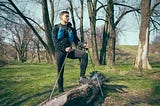 A Man Followed The Hottest Fitness Trend of “Nordic Walking”