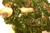 Side Dish — Creamed Spinach and Mushrooms for One