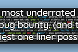 banner for article with the words “The most underrated tool in bug bounty. (and the filthiest one liner possible)”