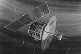 A 1970 illustration of TRW FLTSATCOM communication satellite for data buoys