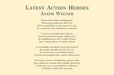 Latest Action Heroes — Asaph Wagner