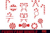 Candy Cane SVG bundle , candy cane Split Monogram svg , Christmas Candy Cane SVG , Candy Cane SVG Files for Cricut , svg png eps dxf