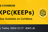 KEEPs (KPC) Will Be Listed on CoinBene