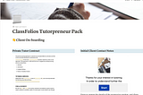 ClassFolios Tutorpreneur Series using Notion Templates