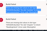 Solution For: There are missing slot values in slot type “AMAZON.Number”