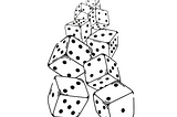 Image of nine dice in a vertical row