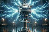 A high voltage generator designed by ChatGPT 4, obviously inspired by the historic Westinghouse Van-de-Graaff generator