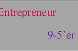 Entrepreneur or 9–5'er?