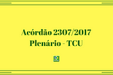 Acórdão 2307/2017 — Plenário — TCU