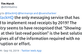 #Slack fails to provide read receipts