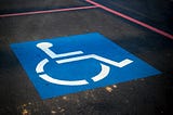Accessibility marking in a parking spot