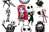 The nightmare before christmas png bundle, jack skellington png,  Jack and sally in love, high quality, instant download