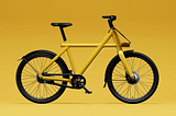 a stylish geometric bicycle made by the Dutch VanMoof