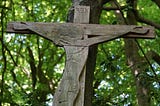 Wood sculpture of Christ on cross