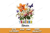 Custom Teacher SVG,Teacher Name SVG,Printable Teacher Name PNG, eacher Cricut Files,Digital Download Teacher Name Svg for Shirt,Teacher Name