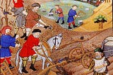 Medieval peasants working the land