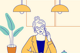 Graphic of a businesswoman on the phone