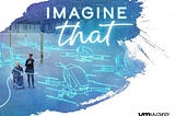 VMware’s “Imagine That” theme is written above an image of a couple together, one walking, one using a wheelchair.