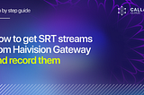 How to get SRT streams from Haivision Gateway and record them