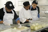 volunteers in a Washington, DC soup kitchen