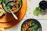 Peanut Butter Banana Green Smoothie Bowl (plant-based)