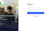 Learners domain login page