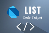 Dart List — Code Snippets Part 1