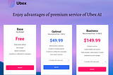 Ubex Introduces New Tariffs