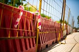 Image of transport barriers across road