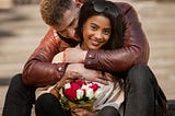 Beautiful woman of color on a date with her boyfriend