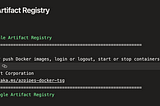 Screenshot of the output of an Azure Devops pipeline step called Log In to Google Artifact Registry. We see that the step was successfull