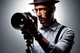 Picture of a man behind a photocamera, created with Nightcafe.studio: https://creator.nightcafe.studio/creation/bLUJZ4P8Z3lm9iJvQWg7