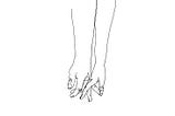 line art of 2 hands touching in a romantic manner